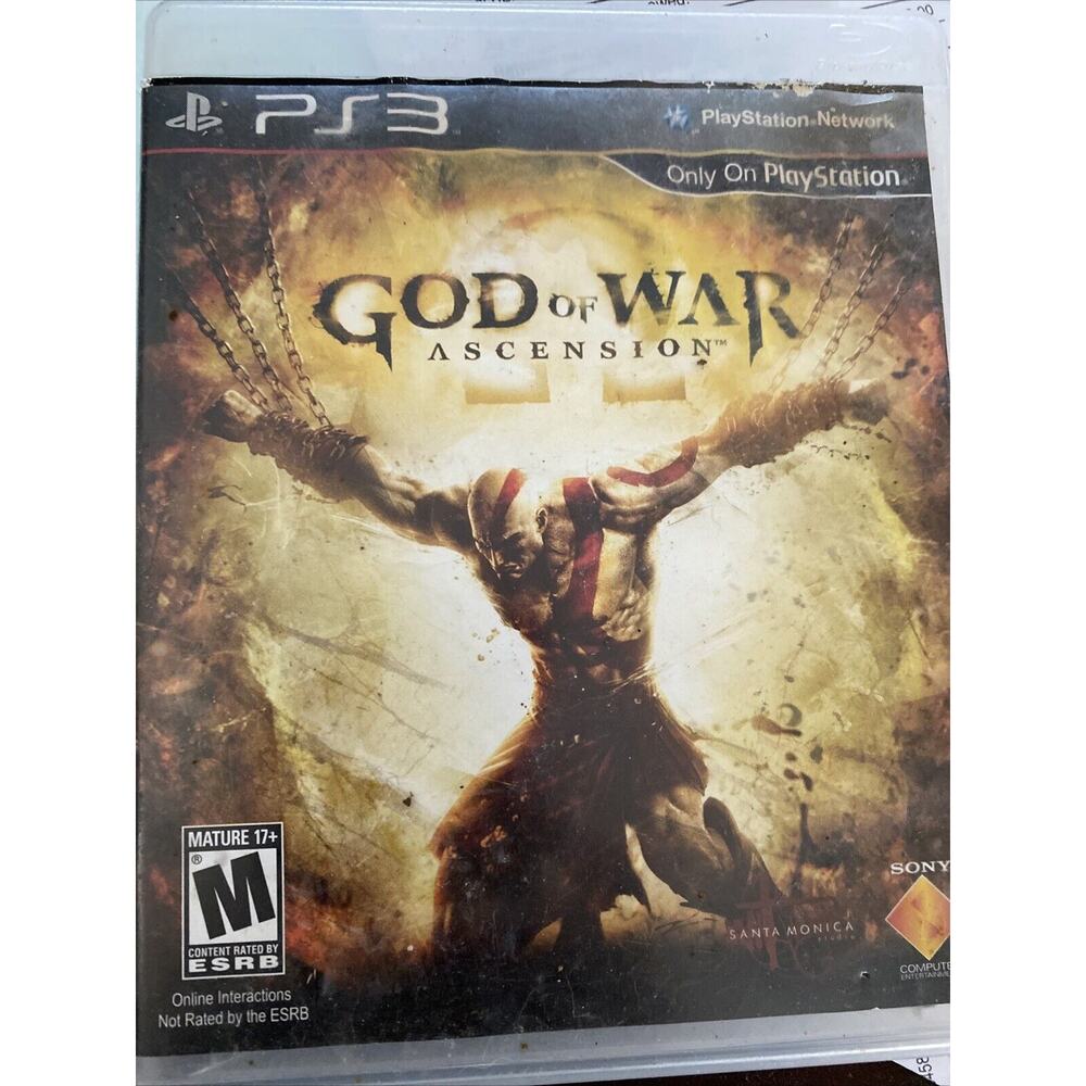 God of War Ascension PlayStation 3) PS3 With Two Inserts No Manual no scratches‎